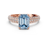 Rose gold Fancy Blue Emerald  Cut Pave Diamond Engagement Ring with Channel Set Band and Four-Prong Setting_20