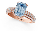 Rose gold Fancy Blue Emerald  Cut Pave Diamond Engagement Ring with Channel Set Band and Four-Prong Setting_21