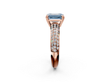 Rose gold Fancy Blue Emerald  Cut Pave Diamond Engagement Ring with Channel Set Band and Four-Prong Setting_22