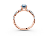 Rose gold Fancy Blue Emerald  Cut Pave Diamond Engagement Ring with Channel Set Band and Four-Prong Setting_23