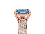Rose gold Fancy Blue Emerald  Cut Pave Diamond Engagement Ring with Channel Set Band and Four-Prong Setting_25
