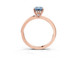 Rose gold Fancy Blue Emerald Cut Solitaire Diamond Ring with Prong Setting and Plain Band_3