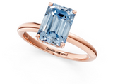 Rose gold Fancy Blue Emerald  Cut Solitaire Engagement Ring with Four-Prong Setting and Classic Band_21