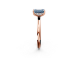 Rose gold Fancy Blue Emerald  Cut Solitaire Engagement Ring with Four-Prong Setting and Classic Band_22