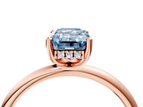 Rose gold Fancy Blue Emerald  Cut Solitaire Engagement Ring with Four-Prong Setting and Classic Band_24