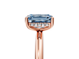 Rose gold Fancy Blue Emerald  Cut Solitaire Engagement Ring with Four-Prong Setting and Classic Band_25