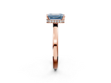 Rose gold Fancy Blue Emerald  Cut Solitaire Engagement Ring with Four-Prong Setting on a Classic Band_22