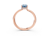 Rose gold Fancy Blue Emerald  Cut Solitaire Engagement Ring with Four-Prong Setting on a Classic Band_23