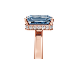 Rose gold Fancy Blue Emerald  Cut Solitaire Engagement Ring with Four-Prong Setting on a Classic Band_25