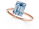 Rose gold Fancy Blue Emerald  Cut Solitaire Engagement Ring with Thin Band and Four-Prong Setting_4