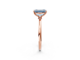 Rose gold Fancy Blue Emerald  Cut Solitaire Engagement Ring with Thin Band and Four-Prong Setting_5