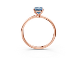 Rose gold Fancy Blue Emerald  Cut Solitaire Engagement Ring with Thin Band and Four-Prong Setting_6