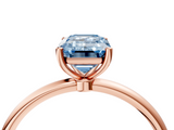Rose gold Fancy Blue Emerald  Cut Solitaire Engagement Ring with Thin Band and Four-Prong Setting_7
