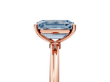 Rose gold Fancy Blue Emerald  Cut Solitaire Engagement Ring with Thin Band and Four-Prong Setting_8