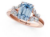 Rose gold Fancy Blue Emerald  Cut Solitaire Floral Diamond Ring with Four-Prong Setting_38