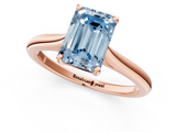 Rose gold Fancy Blue Emerald  Cut Solitaire Ring with Cathedral Band and Four-Prong Setting_53