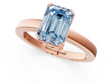 Rose gold Fancy Blue Emerald  Cut Solitaire Ring with Four-Prong Setting and Classic Band_46