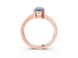 Rose gold Fancy Blue Emerald  Cut Solitaire Ring with Four-Prong Setting and Classic Band_48