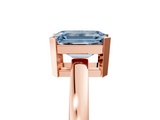 Rose gold Fancy Blue Emerald  Cut Solitaire Ring with Four-Prong Setting and Classic Band_50