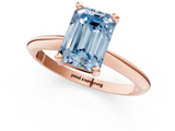 Rose gold Fancy Blue Emerald  Cut Solitaire Ring with Four-Prong Setting on a Classic Band_72