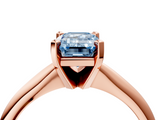 Rose gold Fancy Blue Emerald  Cut Solitaire Ring with Four-Prong Setting on a Classic Band_75