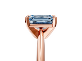 Rose gold Fancy Blue Emerald  Cut Solitaire Ring with Four-Prong Setting on a Classic Band_76