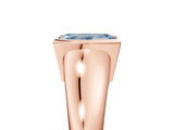 Rose gold Fancy Blue Emerald Cut Solitaire Tension Set Diamond Ring with Split Shank Band_5
