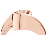 Rose gold Fancy Blue Emerald Cut Solitaire Tension-Set Diamond Split Shank Ring_4