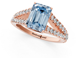 Rose gold Fancy Blue Emerald  Cut Split Shank Pave Diamond Engagement Ring with Four-Prong Setting_25