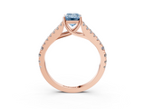 Rose gold Fancy Blue Emerald  Cut Split Shank Pave Diamond Engagement Ring with Four-Prong Setting_27