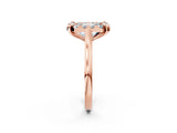 Rose gold Fancy Blue Emerald  Diamond Cluster Halo Solitaire with Four-Prong Setting_95