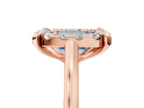Rose gold Fancy Blue Emerald  Diamond Cluster Halo Solitaire with Four-Prong Setting_98