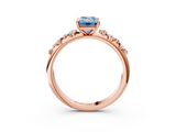 Rose gold Fancy Blue Emerald  Diamond Cluster Prong-Set Solitaire Ring_27