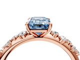 Rose gold Fancy Blue Emerald  Diamond Cluster Prong-Set Solitaire Ring_28