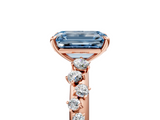 Rose gold Fancy Blue Emerald  Diamond Cluster Prong-Set Solitaire Ring_29