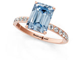 Rose gold Fancy Blue Emerald  Diamond Pavé Band with Six-Prong Setting_28