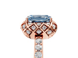 Rose gold Fancy Blue Emerald  Diamond Solitaire Ring with Shared Prong Pavé Band_60