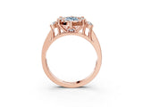 Rose gold Fancy Blue Emerald  Halo Diamond Engagement Ring with Split Shank and Four-Prong Setting_46