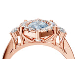 Rose gold Fancy Blue Emerald  Halo Diamond Engagement Ring with Split Shank and Four-Prong Setting_47