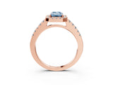 Rose gold Fancy Blue Emerald  Halo Diamond Pavé Solitaire Ring_42
