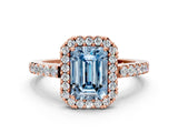 Rose gold Fancy Blue Emerald  Halo Diamond Pavé Solitaire Ring_51