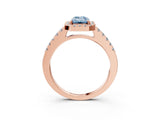Rose gold Fancy Blue Emerald  Halo Diamond Pavé Solitaire Ring_54