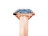 Rose gold Fancy Blue Emerald  Halo Diamond Ring with Cathedral Band and Four-Prong Setting_54