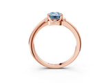 Rose gold Fancy Blue Emerald  Halo Diamond Ring with Round Cluster Setting, Solitaire Band, and Four-Prong Setting_52
