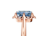 Rose gold Fancy Blue Emerald  Halo Diamond Ring with Round Cluster Setting, Solitaire Band, and Four-Prong Setting_54