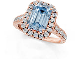 Rose gold Fancy Blue Emerald  Halo Pavé Diamond Engagement Ring with Four-Prong Setting_27