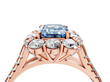 Rose gold Fancy Blue Emerald  Halo Split Shank Diamond Engagement Ring with Pave Band and Four-Prong Setting_58