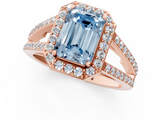 Rose gold Fancy Blue Emerald  Halo Split Shank Diamond Ring with Four-Prong Setting_33