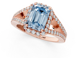 Rose gold Fancy Blue Emerald  Halo Split Shank Diamond Ring with Prong Setting_21