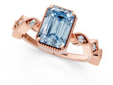 Rose gold Fancy Blue Emerald  Milgrain Marquise Diamond Twist Band Ring_62